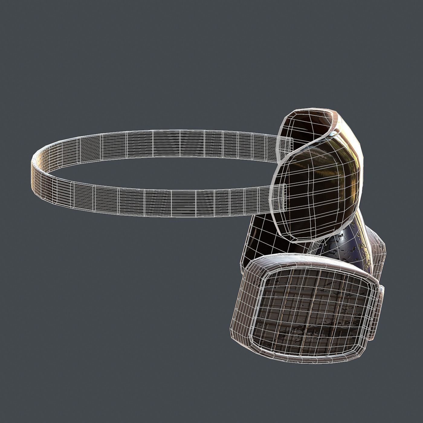 Gas mask helmet 3d model scifi Low-poly Low-poly 3D model_13