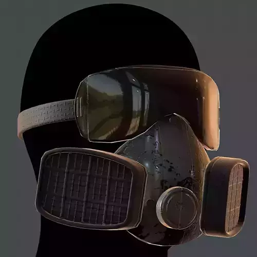Gas mask helmet 3d model scifi Low-poly Low-poly 3D model Gas mask helmet 3d model scifi Low-poly Low-poly 3D model