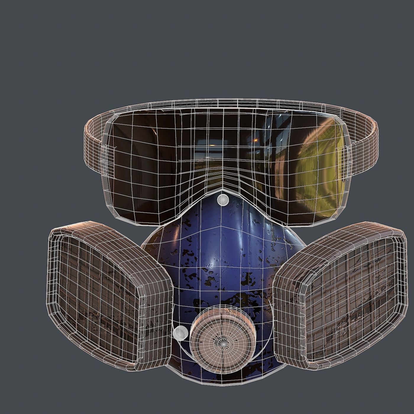 Gas mask helmet 3d model scifi Low-poly Low-poly 3D model_14