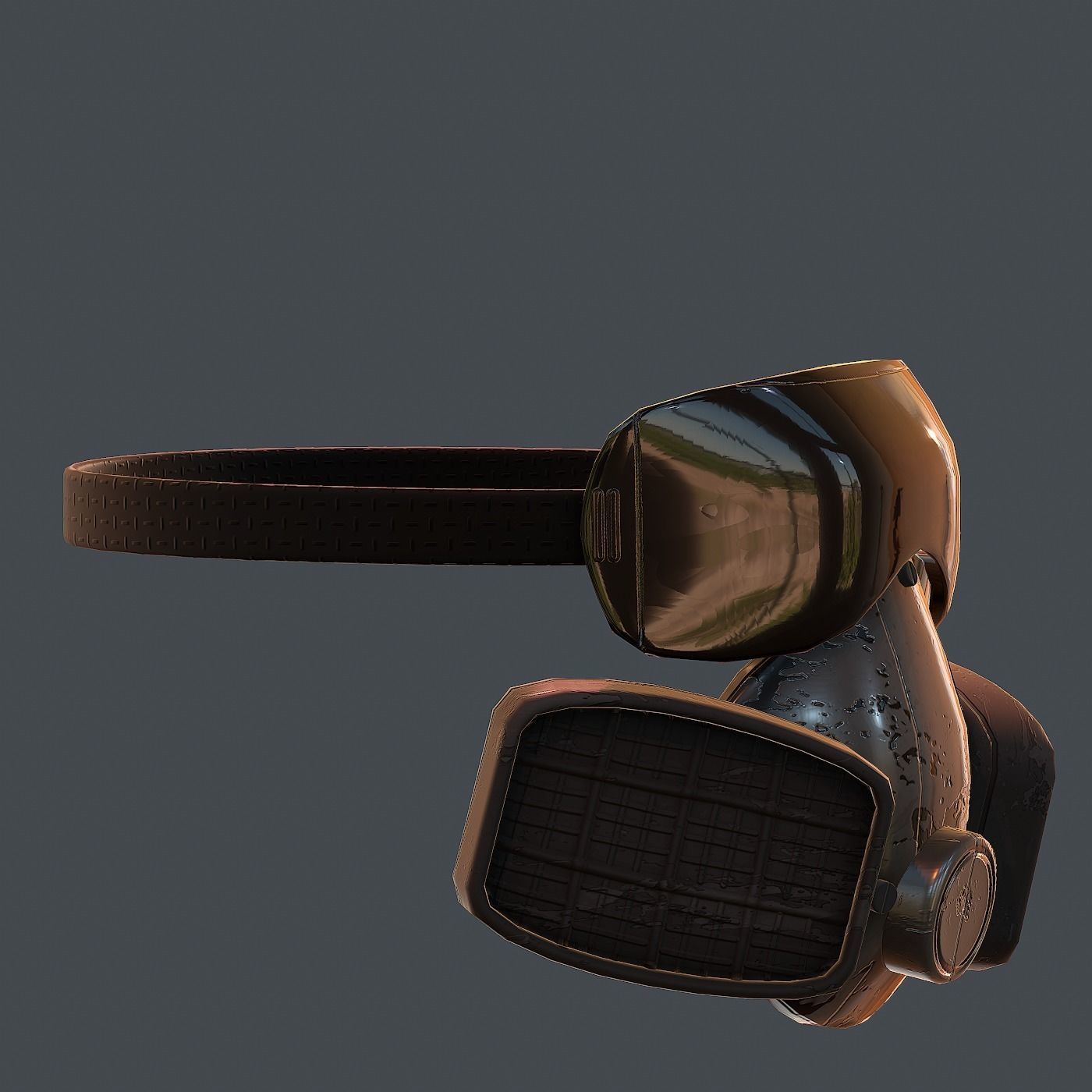 Gas mask helmet 3d model scifi Low-poly Low-poly 3D model_3