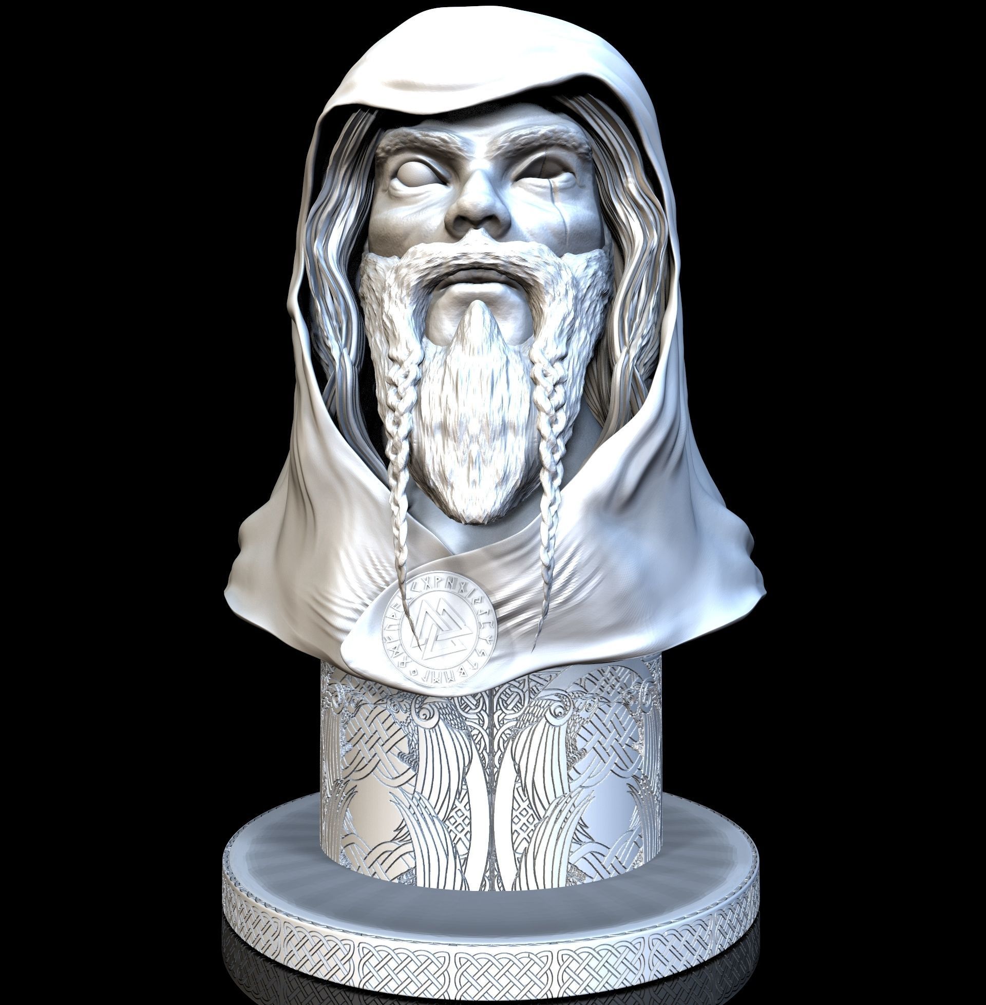 Bust of Odin 3D print model_1