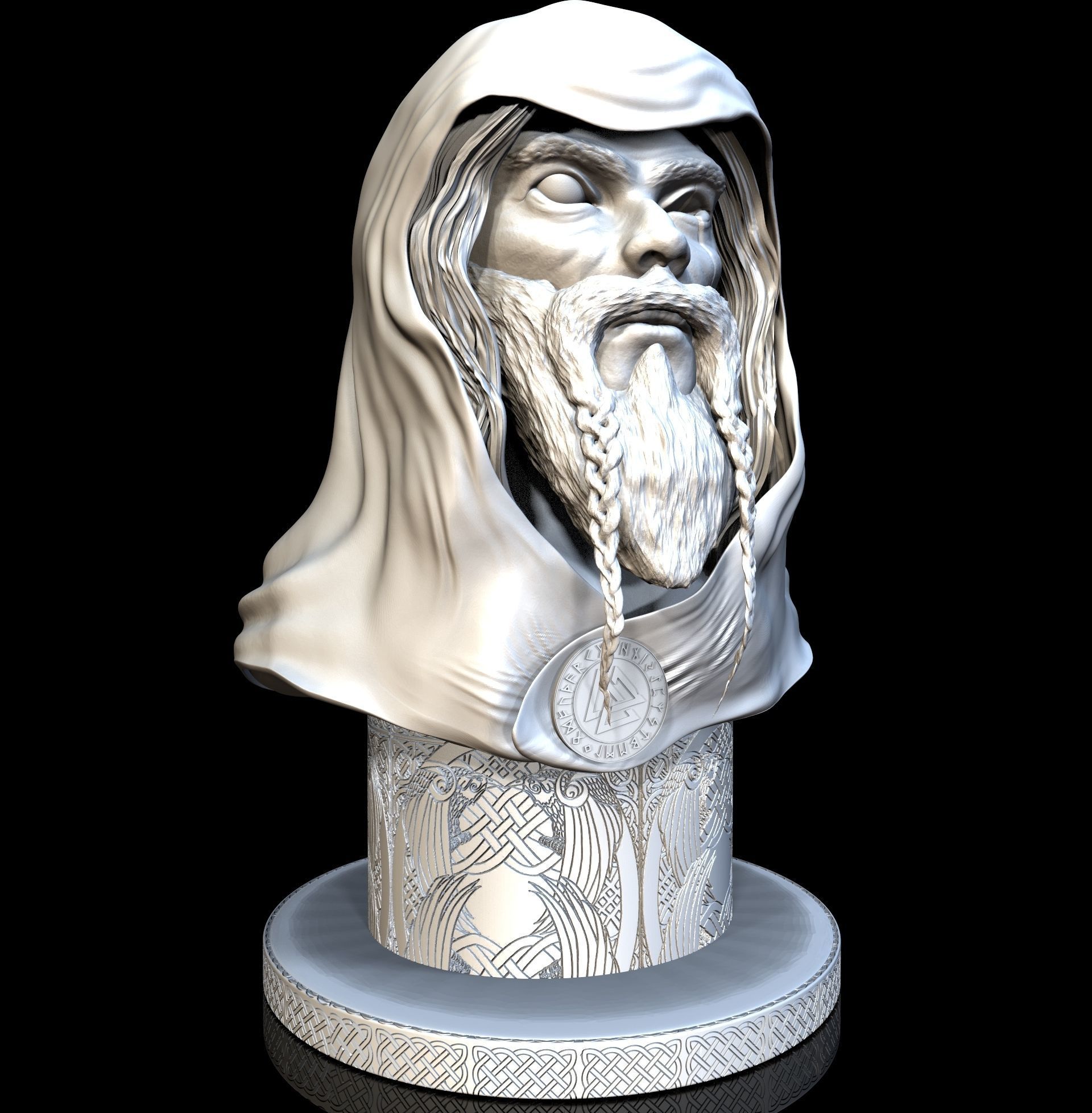 Bust of Odin 3D print model_4