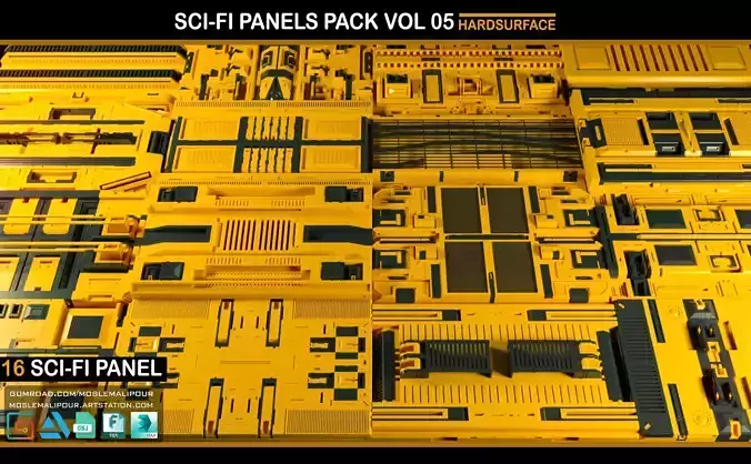 sci-fi panel pack vol 05 3D model