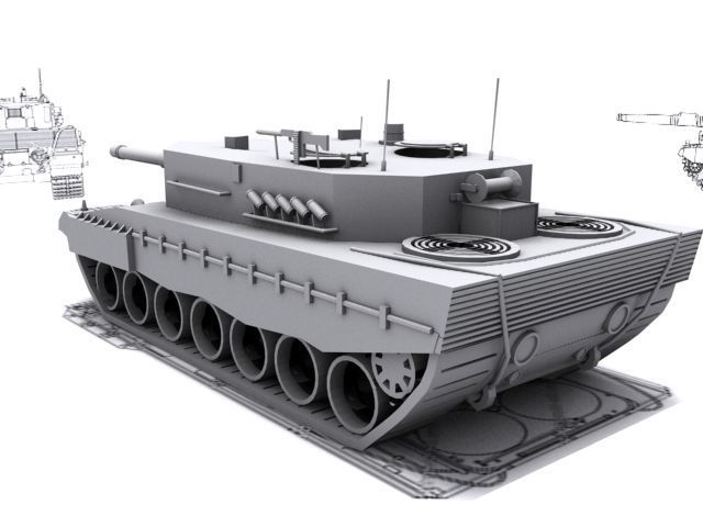 Leopard 2A4 Low-poly 3D model_7