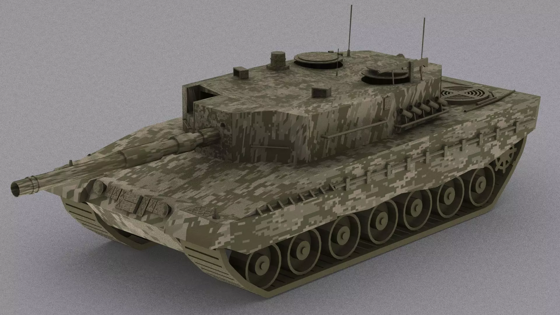 Leopard 2A4 Low-poly 3D model_0