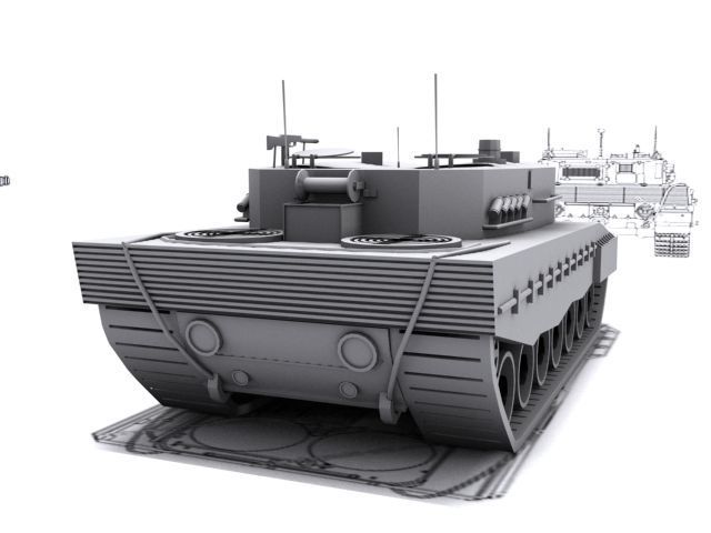 Leopard 2A4 Low-poly 3D model_5