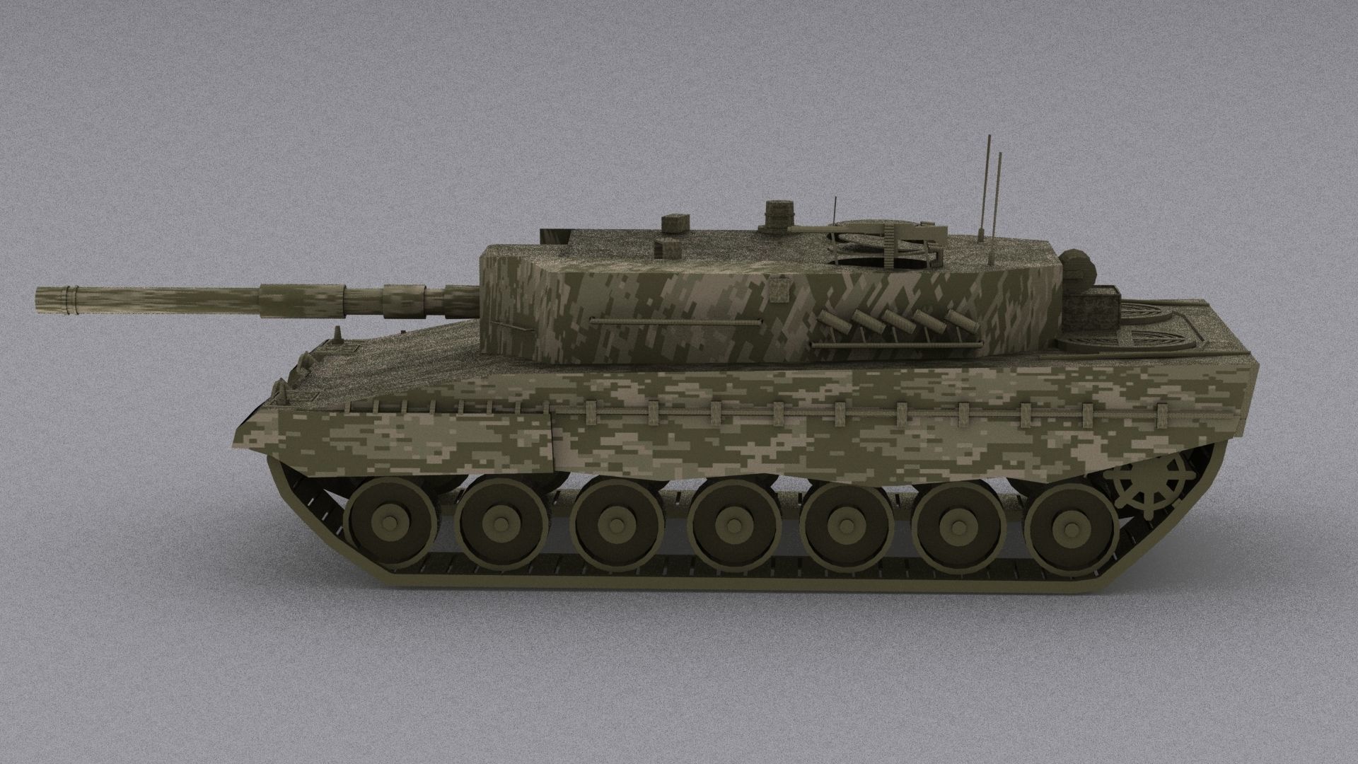 Leopard 2A4 Low-poly 3D model_3