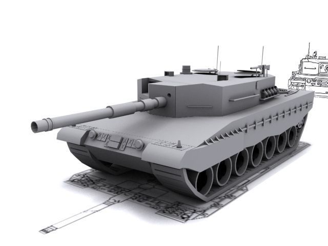 Leopard 2A4 Low-poly 3D model_8