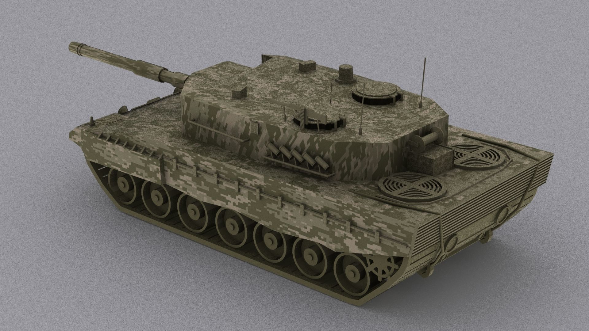 Leopard 2A4 Low-poly 3D model_4