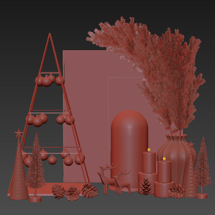 Christmas decorative set 3D model_17