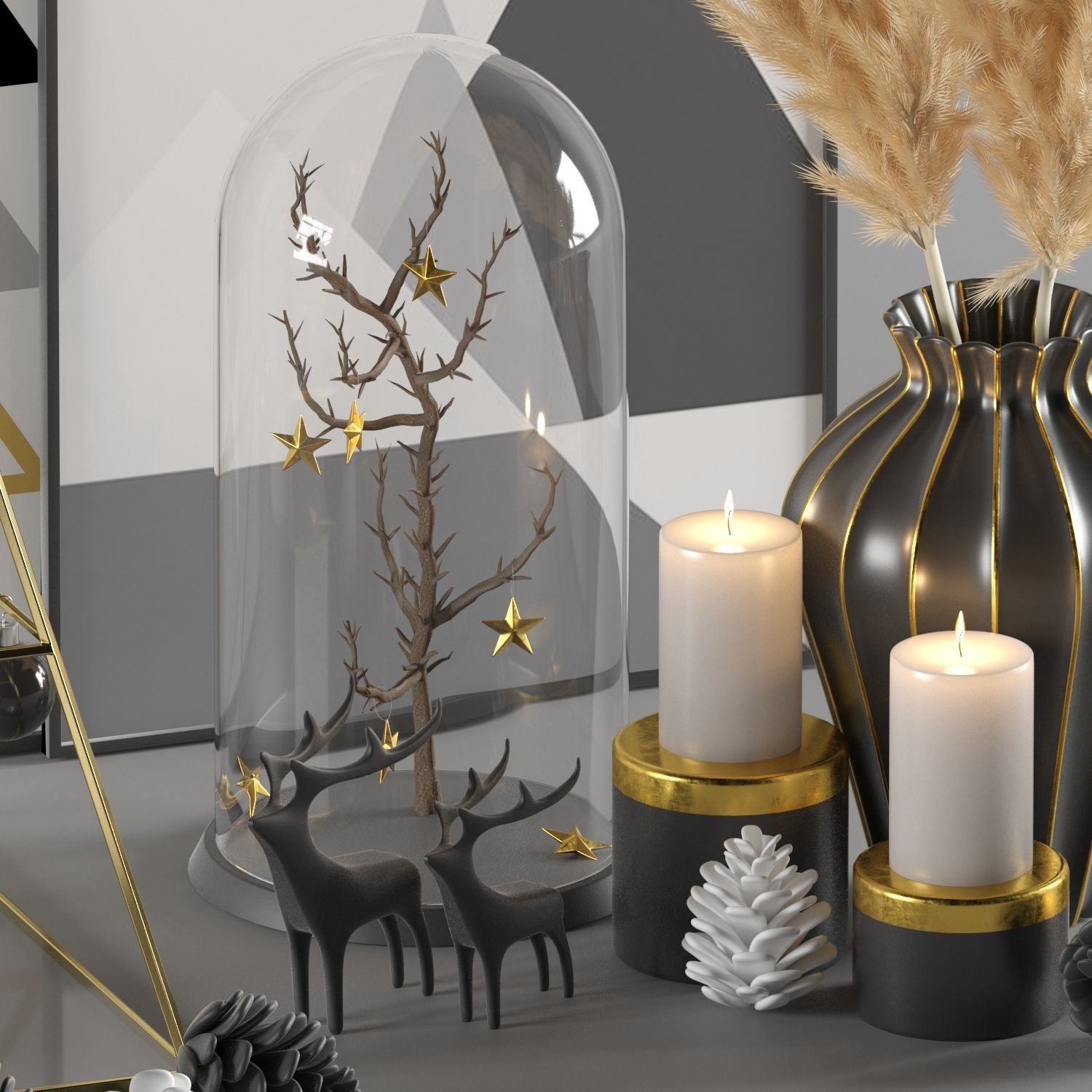 Christmas decorative set 3D model_3