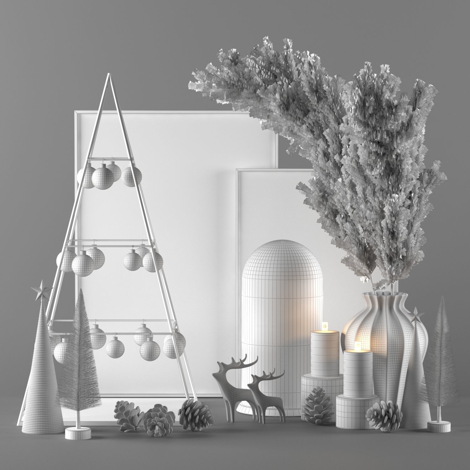 Christmas decorative set 3D model_4