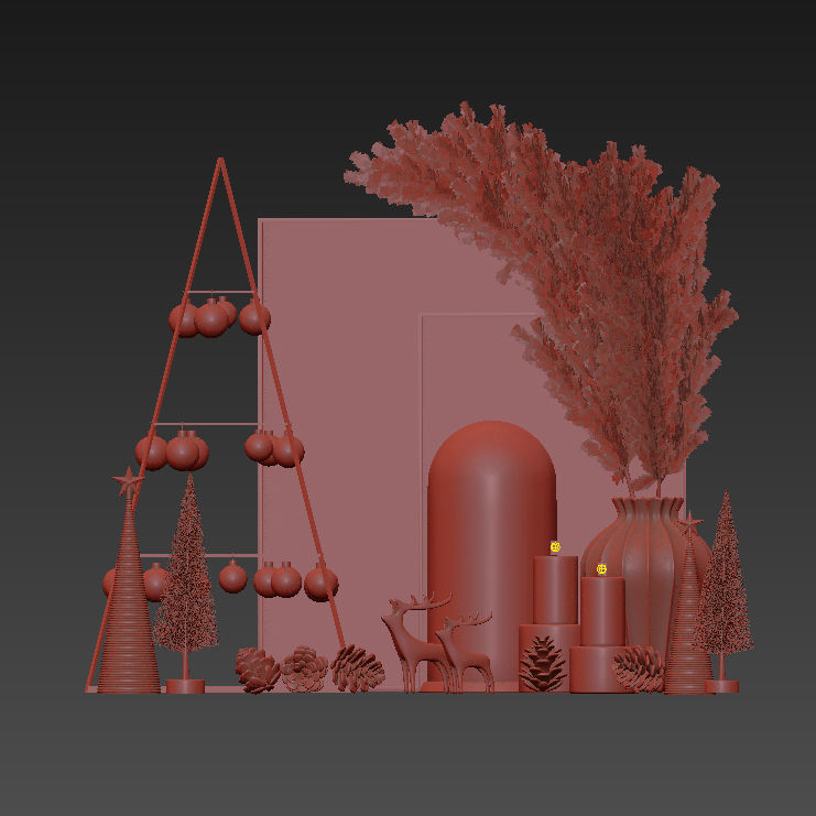 Christmas decorative set 3D model_19