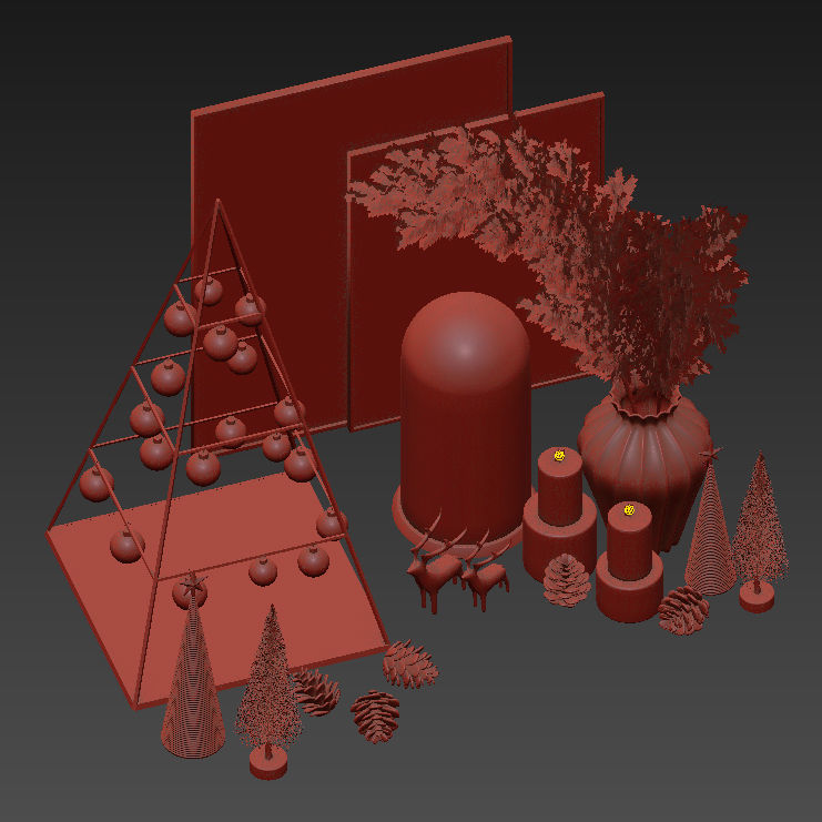 Christmas decorative set 3D model_20