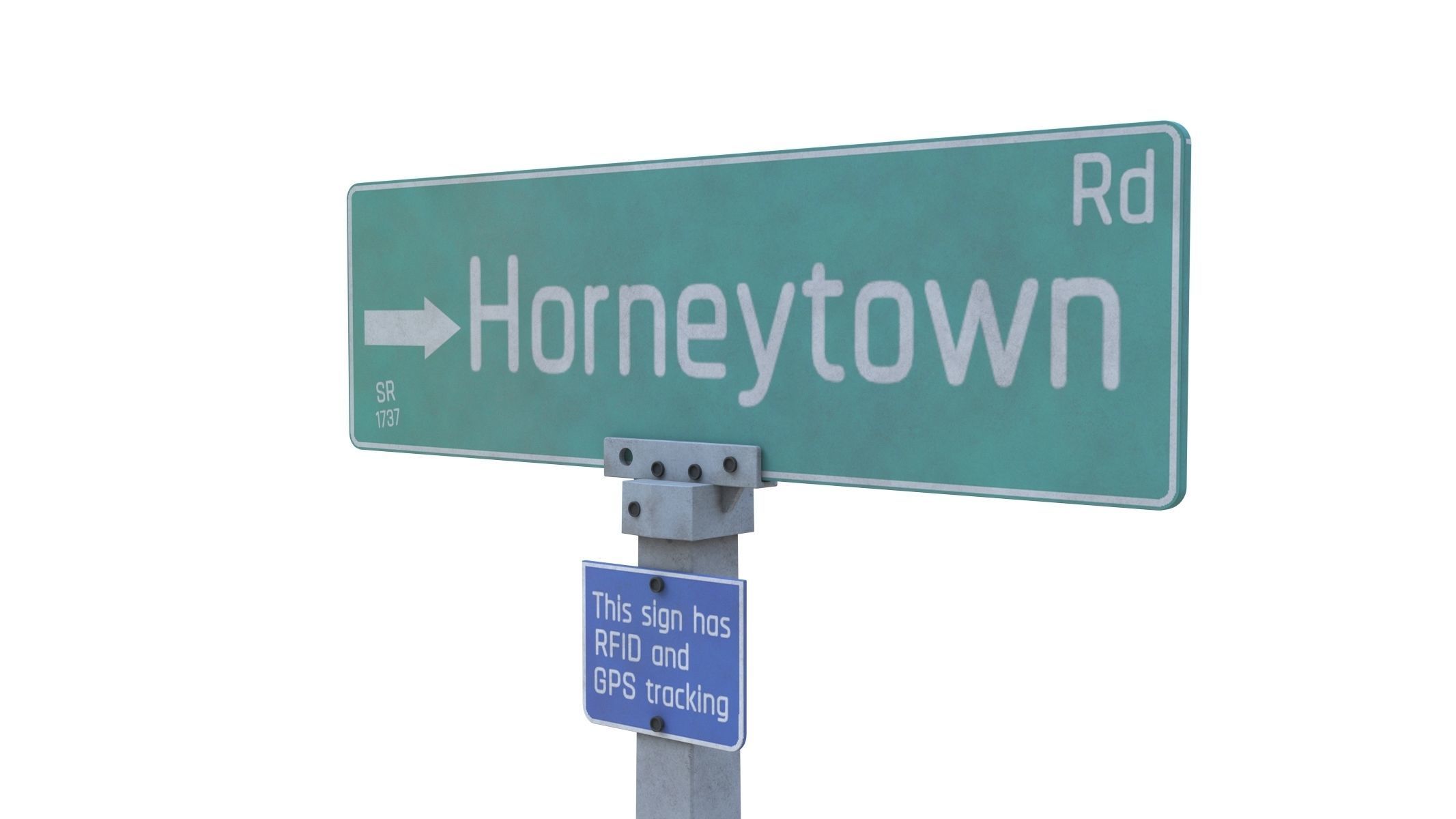 Street Sign 17 Low-poly 3D model_3
