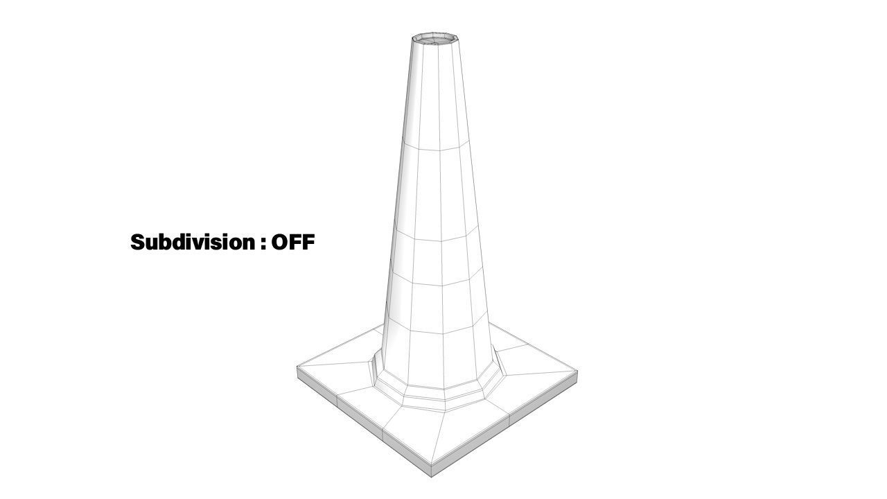 Traffic Cone Low-poly 3D model_9