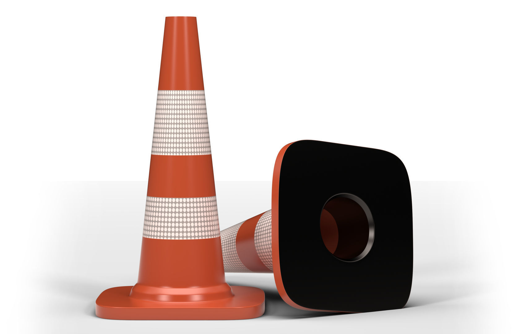 Traffic Cone Low-poly 3D model_2