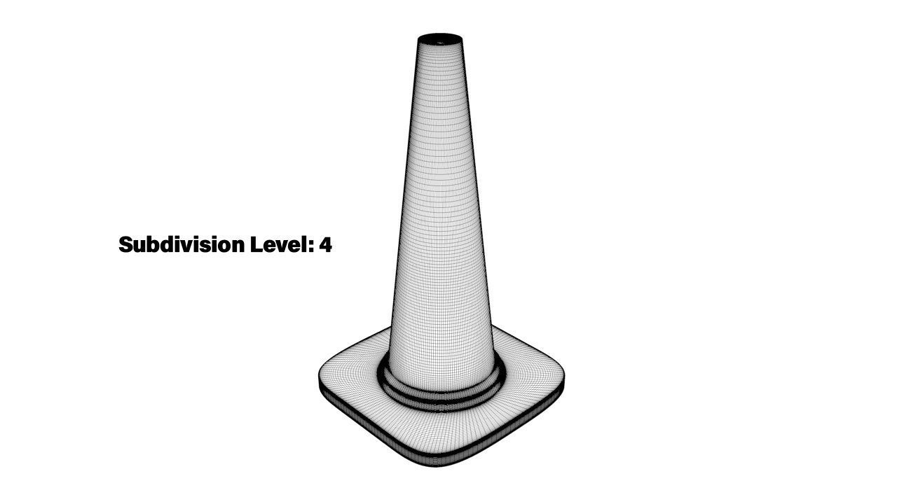 Traffic Cone Low-poly 3D model_11