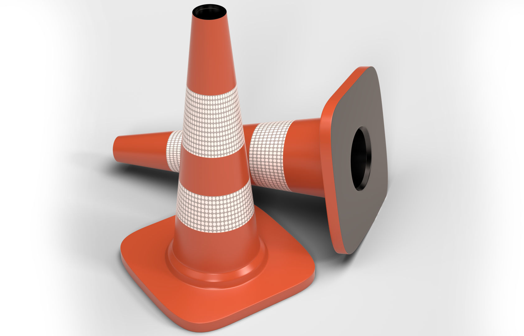 Traffic Cone Low-poly 3D model_3