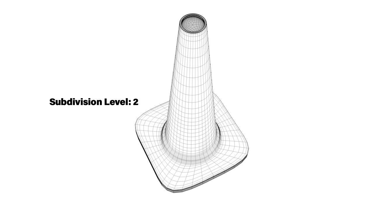 Traffic Cone Low-poly 3D model_13