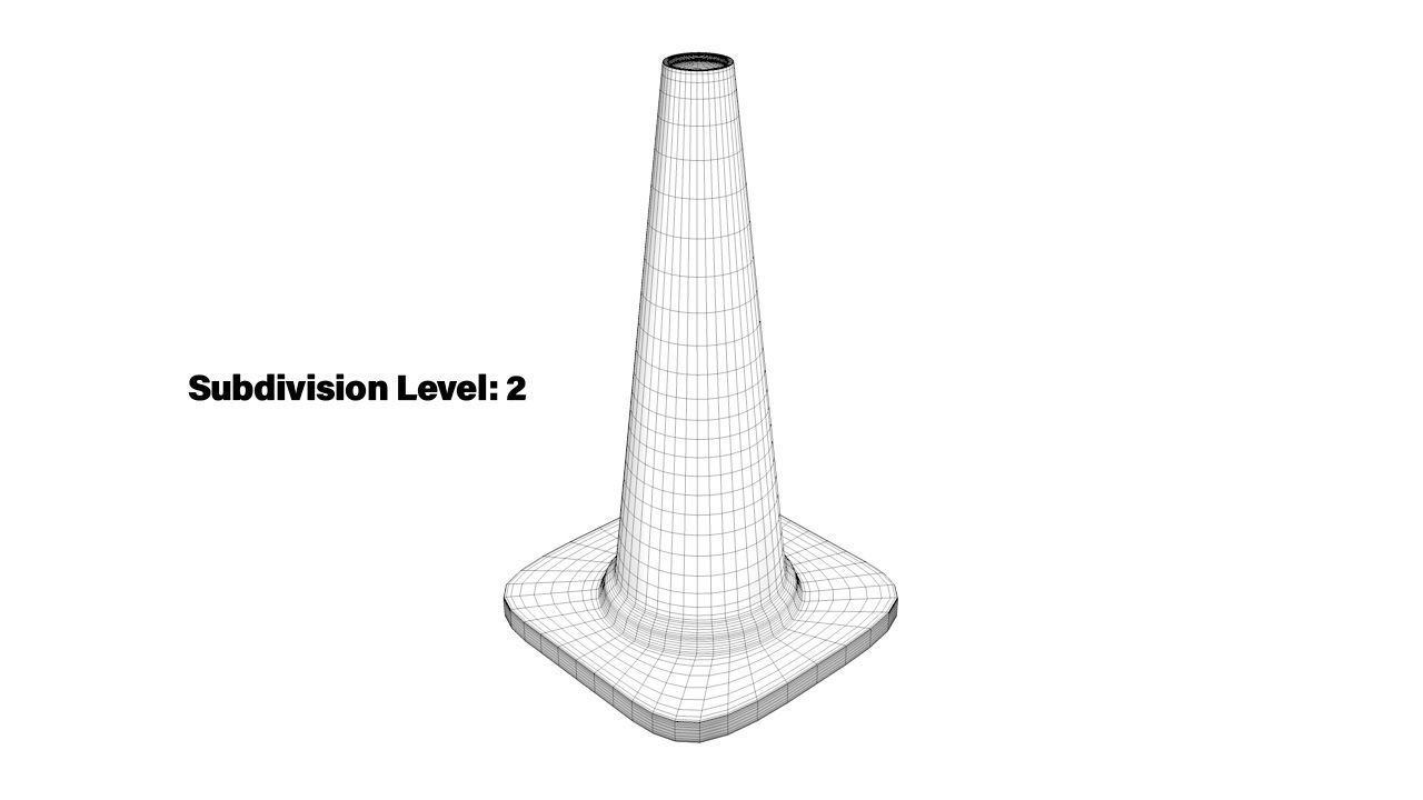 Traffic Cone Low-poly 3D model_10