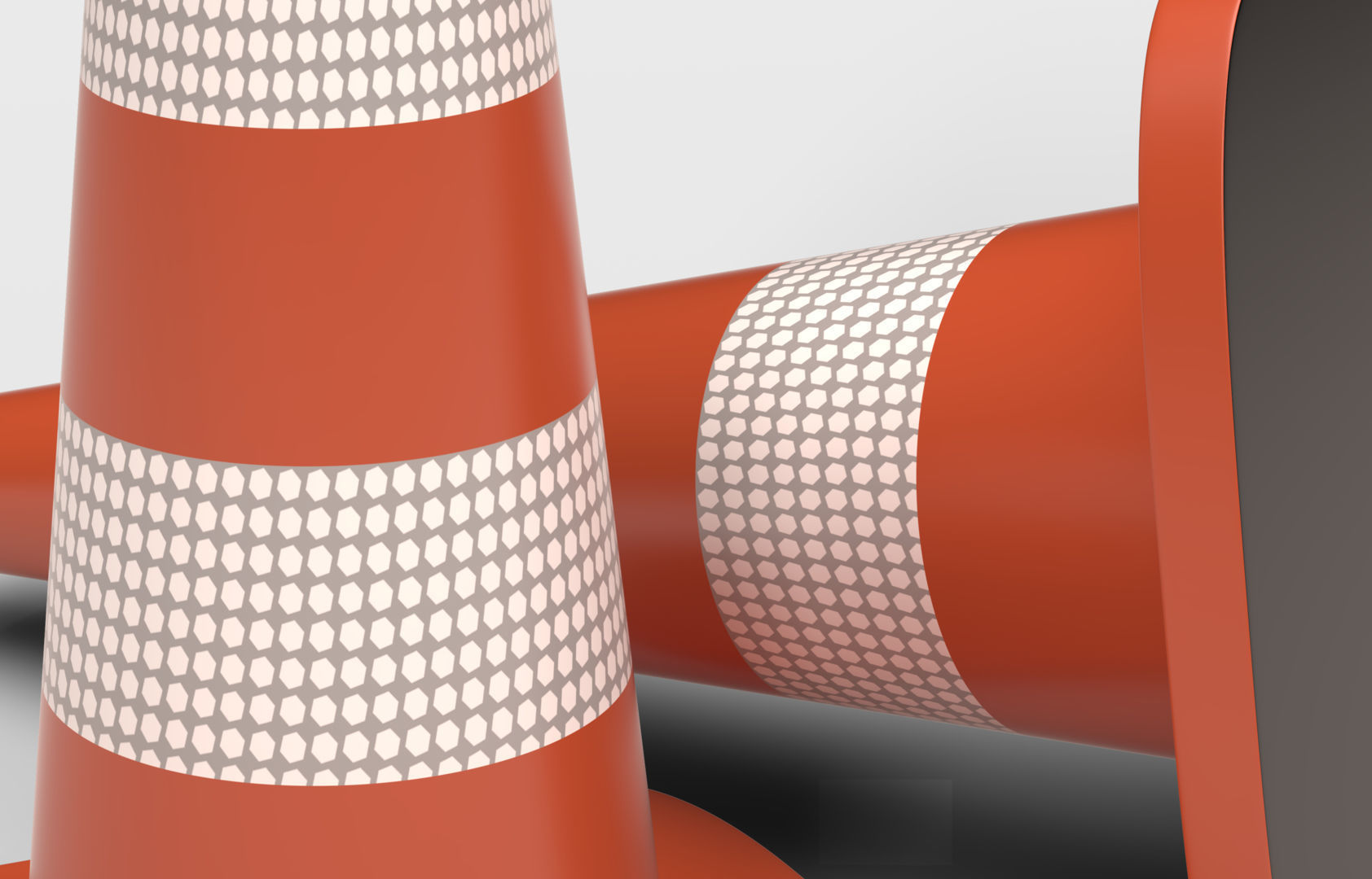 Traffic Cone Low-poly 3D model_5