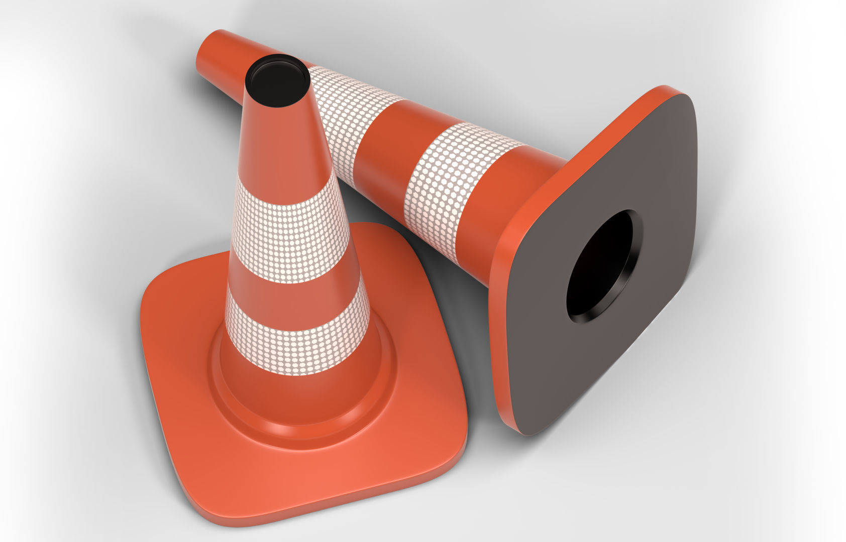 Traffic Cone Low-poly 3D model_4