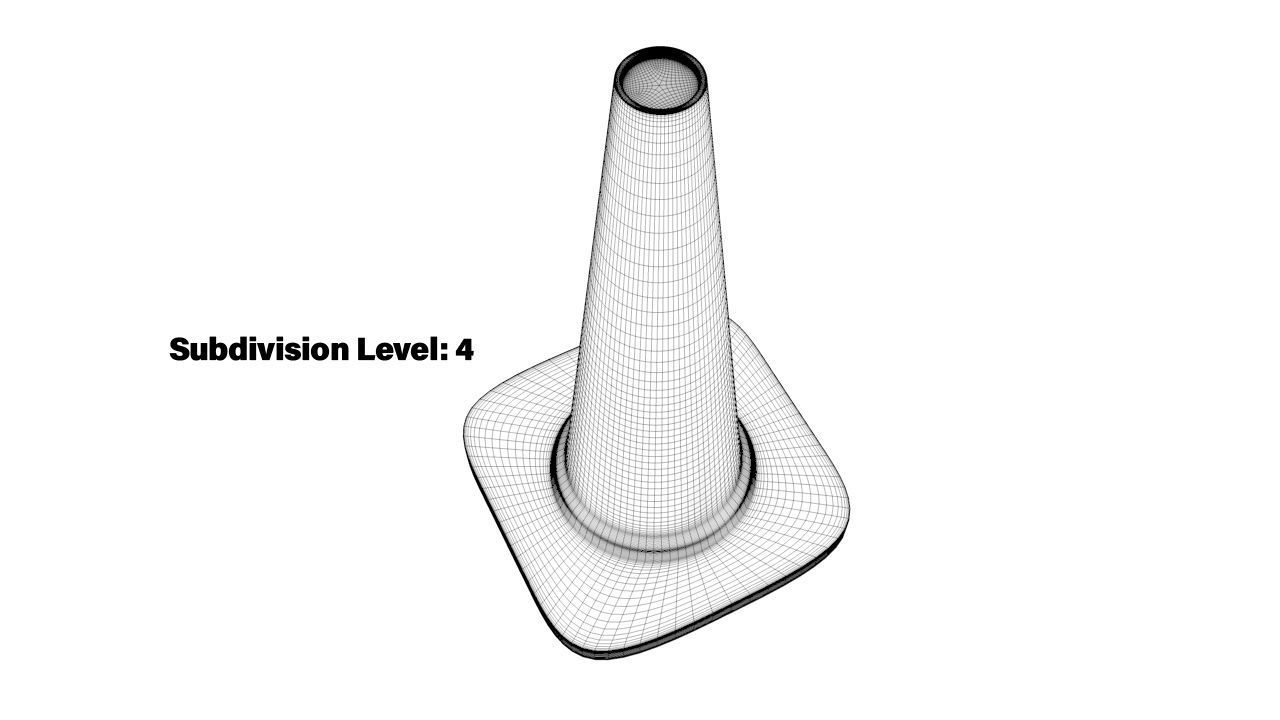 Traffic Cone Low-poly 3D model_14
