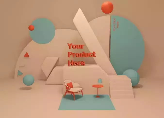 Advertisement Product Poster Low-poly 3D model