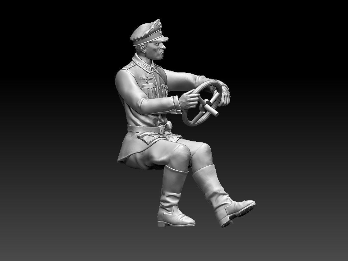 german driver  soldier 3D print model_5