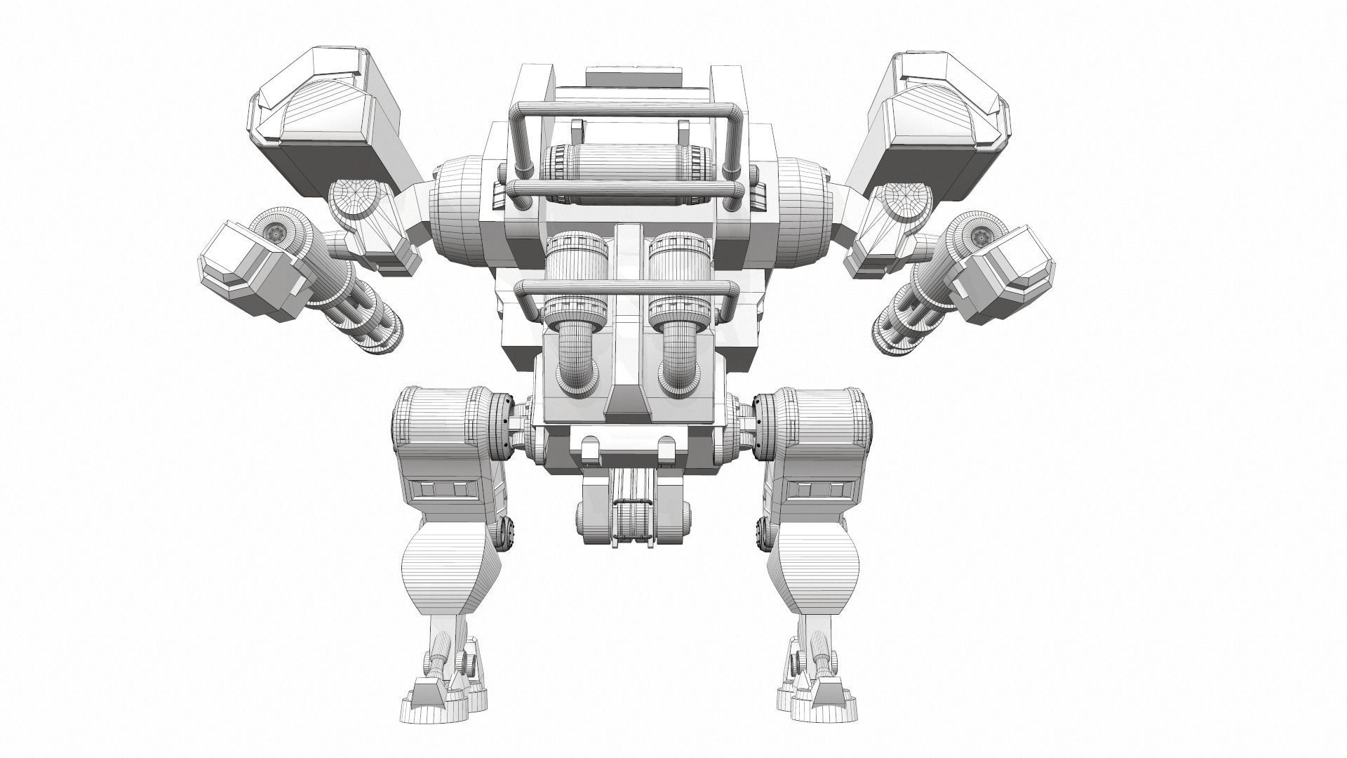 Battle mech robot mobi 6R 3D model_15