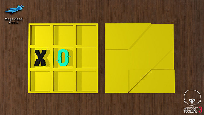 Cyberpunk tic tac toe 3D print model