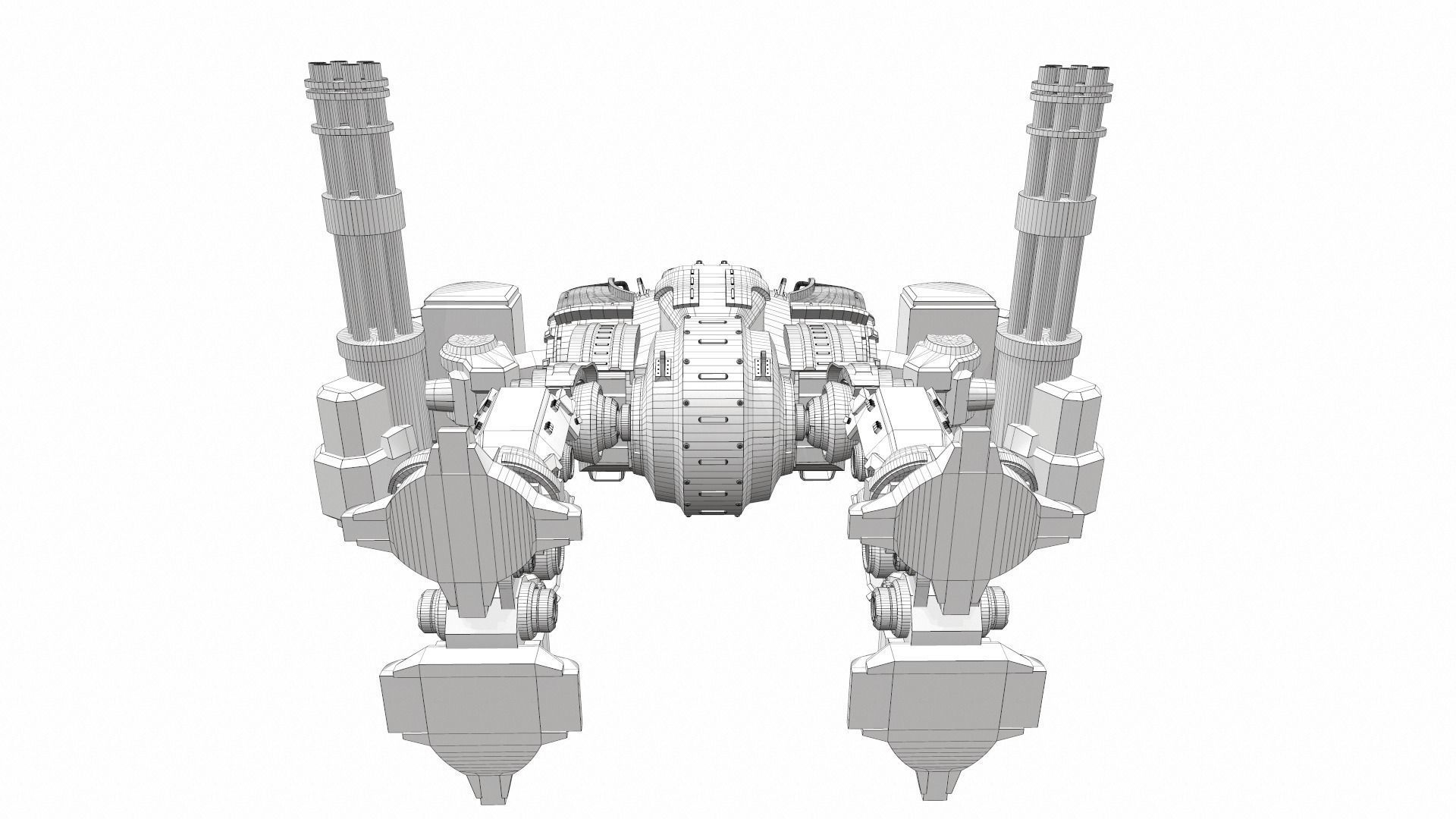 Battle mech robot piston 3B 3D model_19