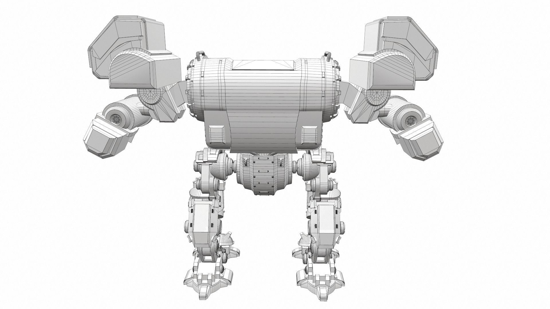 Battle mech robot piston 3B 3D model_17