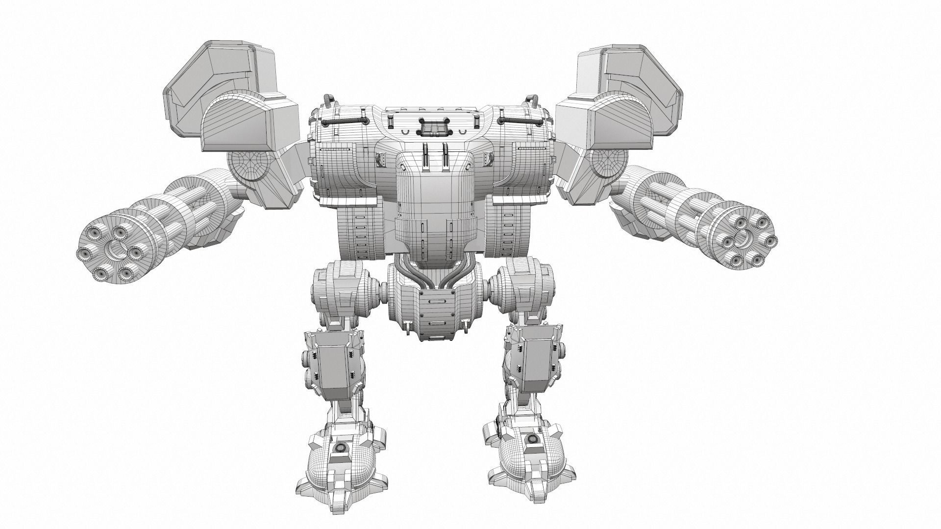 Battle mech robot piston 3B 3D model_15