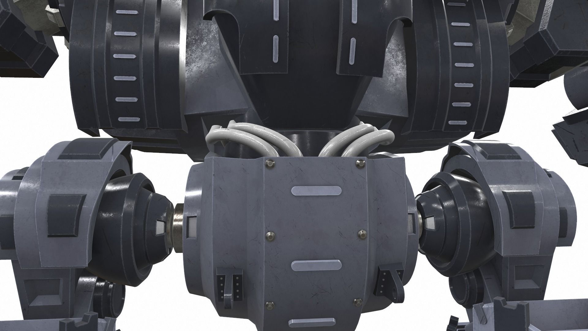 Battle mech robot piston 3B 3D model_12