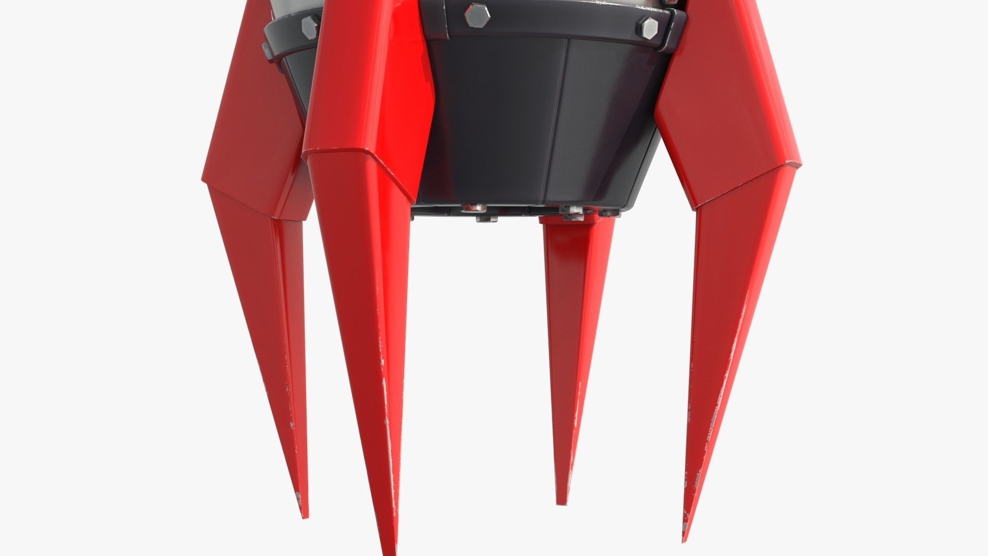 Cartoon Rocket Low-poly 3D model_5