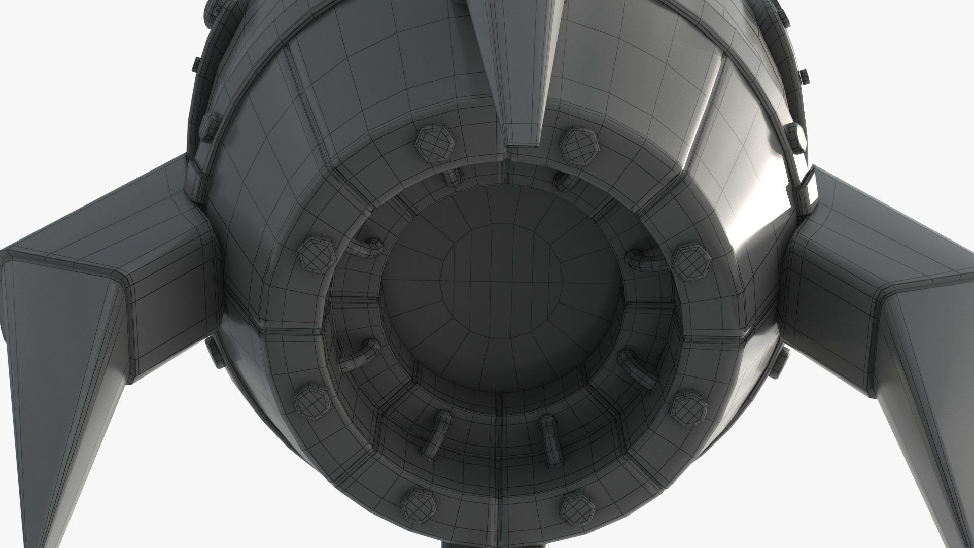 Cartoon Rocket Low-poly 3D model_16