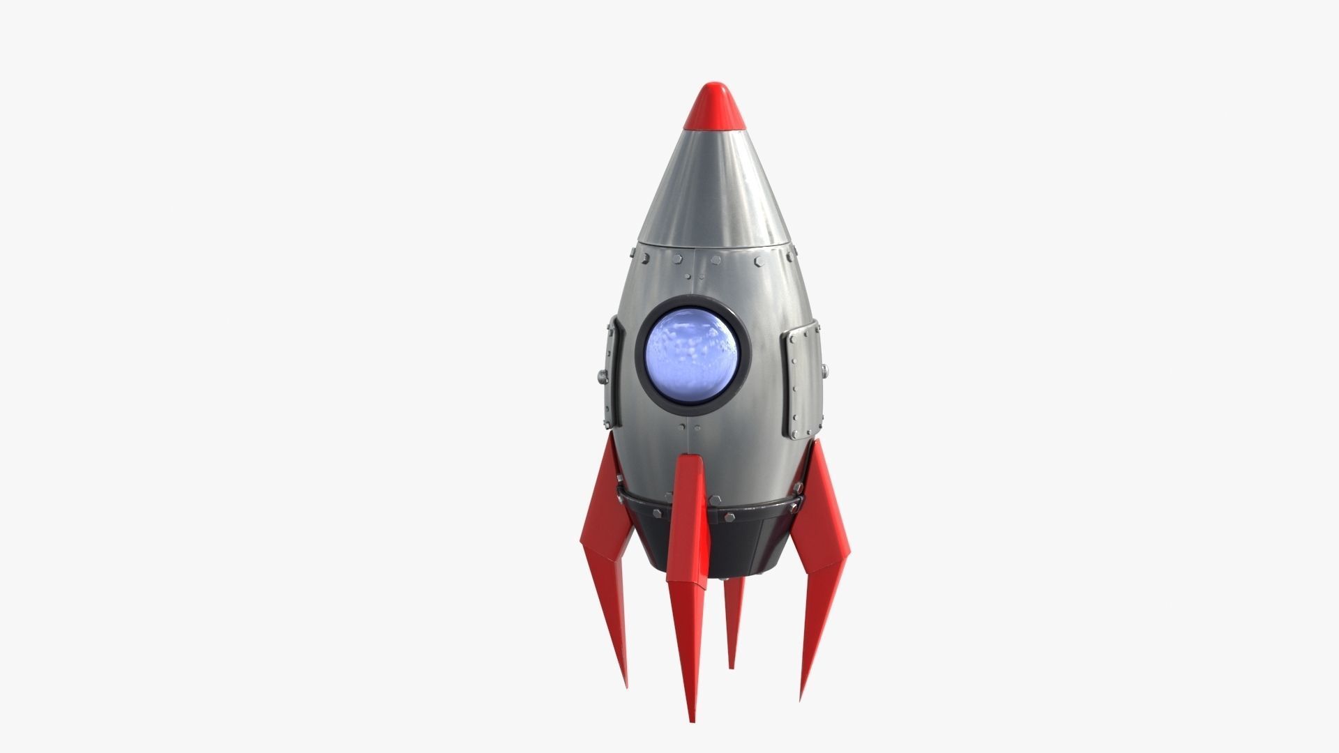 Cartoon Rocket Low-poly 3D model_10