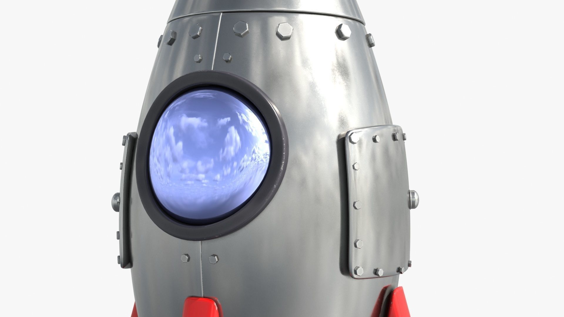 Cartoon Rocket Low-poly 3D model_4