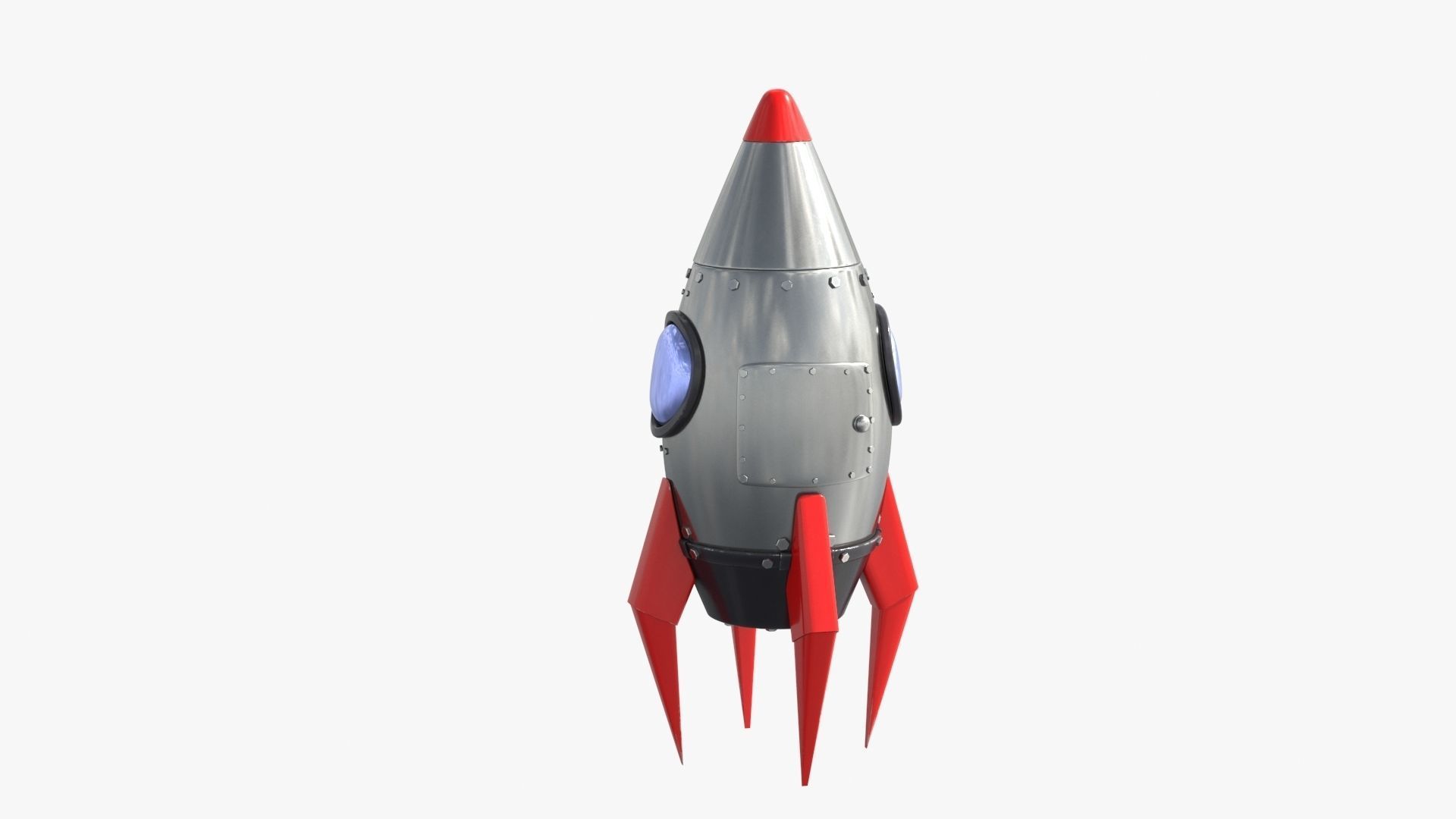 Cartoon Rocket Low-poly 3D model_9