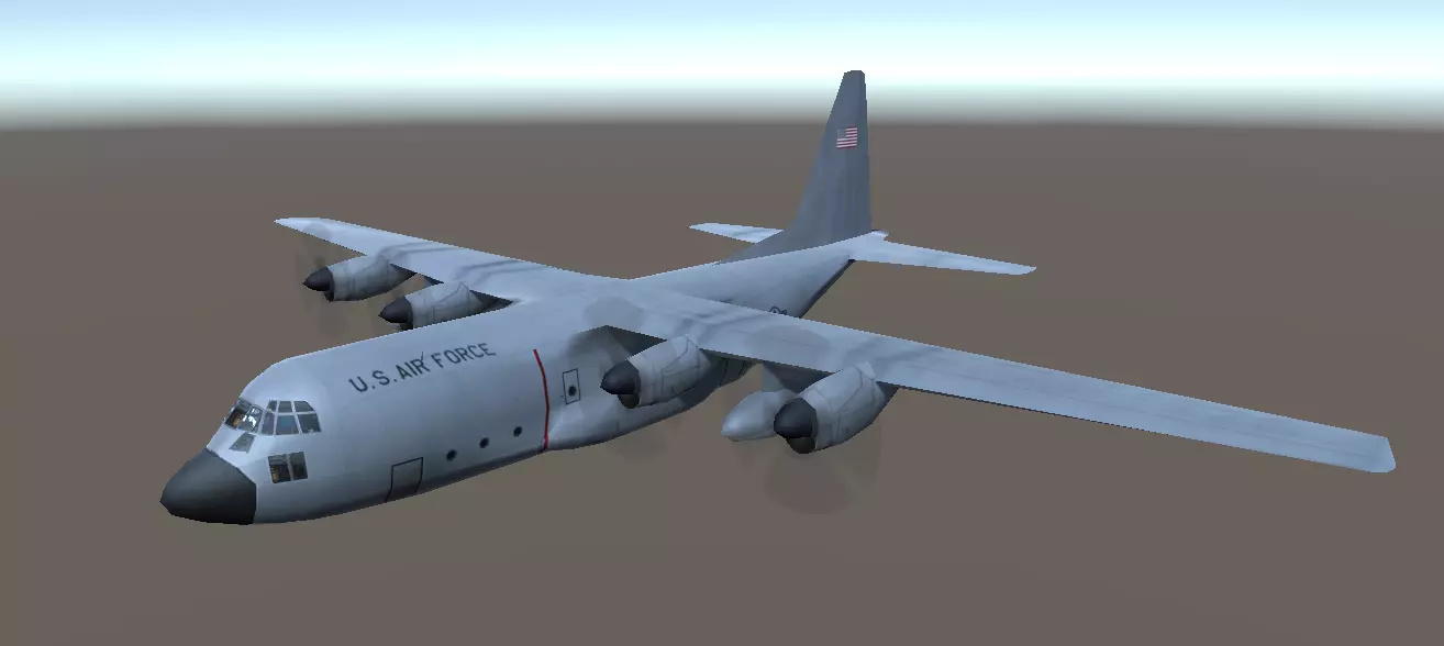 Lockheed C130 Hercules aircraft lowpoly 3d model Low-poly 3D model_0