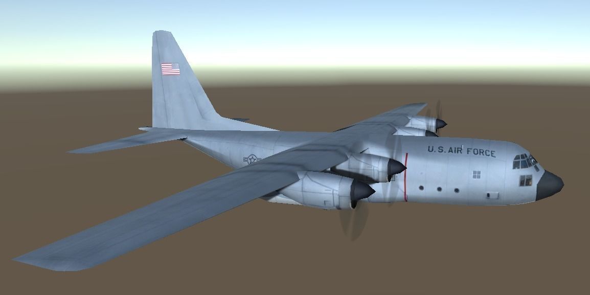 Lockheed C130 Hercules aircraft lowpoly 3d model Low-poly 3D model_3