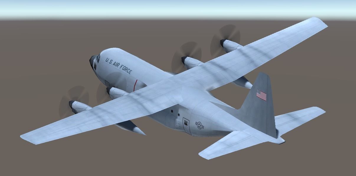 Lockheed C130 Hercules aircraft lowpoly 3d model Low-poly 3D model_2