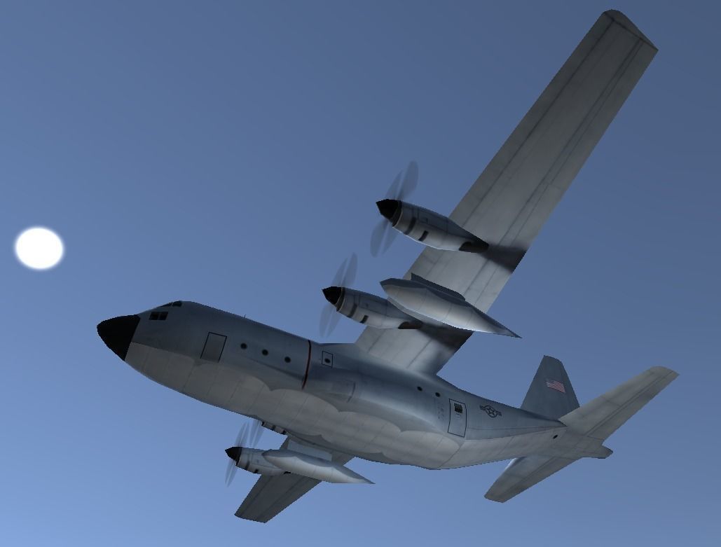 Lockheed C130 Hercules aircraft lowpoly 3d model Low-poly 3D model_6