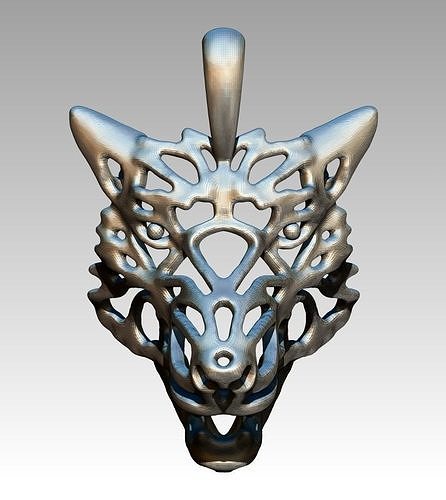 Wolf pendant 3D print model