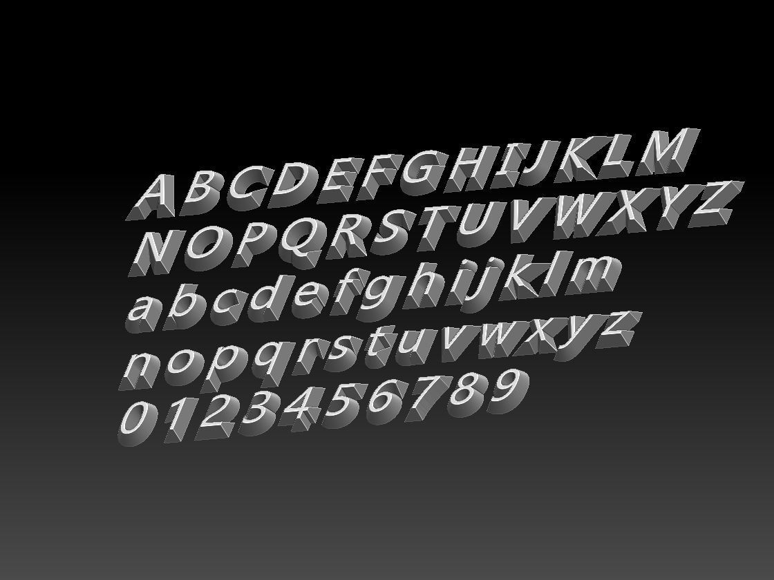 FONTS NUMBER 3D print model_5