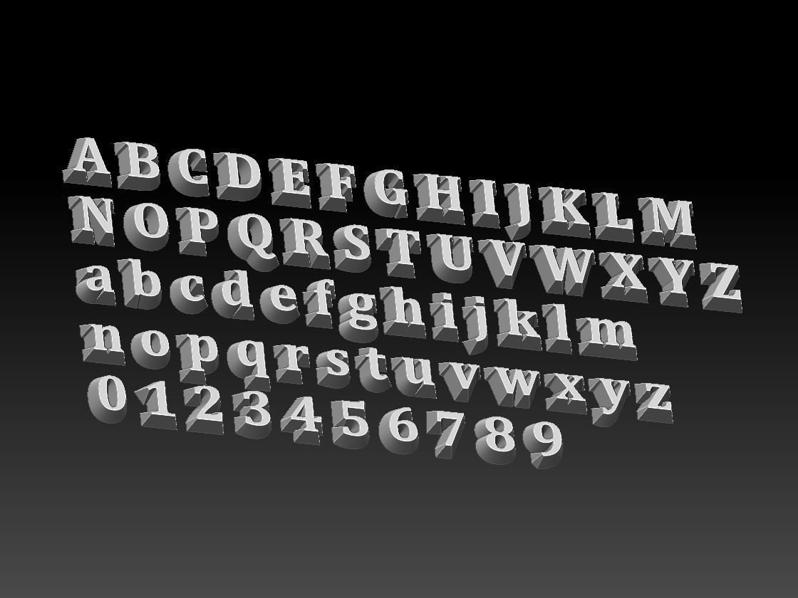 FONTS NUMBER 3D print model_1