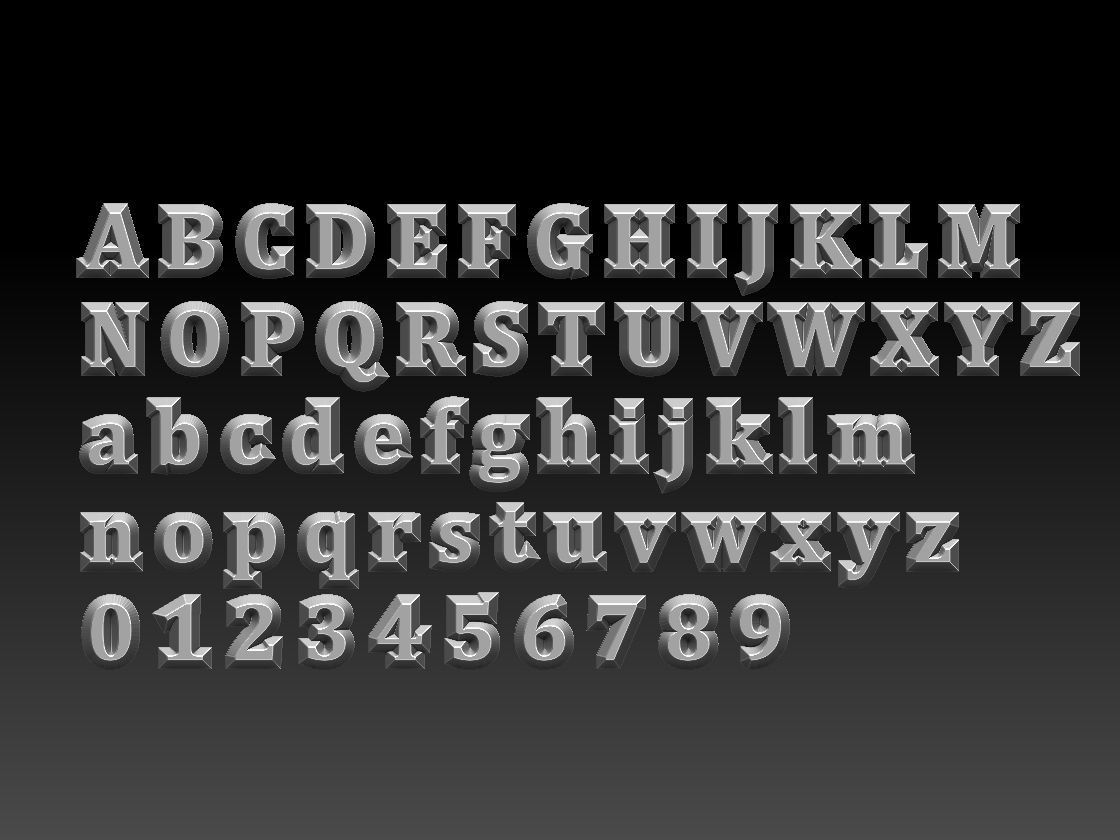 FONTS NUMBER 3D print model_6