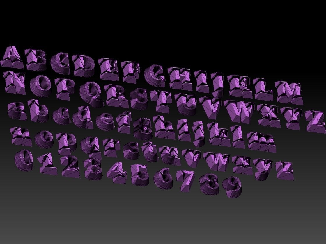FONTS NUMBER 3D print model_4